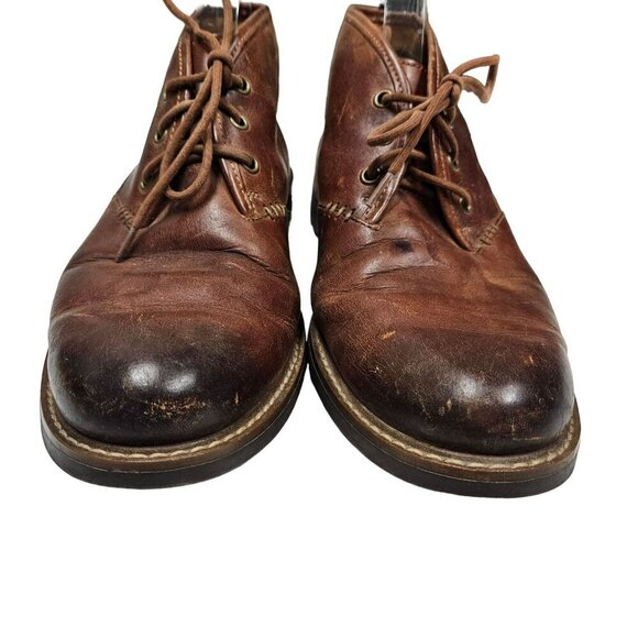 Clarks Mens Brown Leather Lace-Up Chukka Boots Size 9 M - Picture 4 of 13